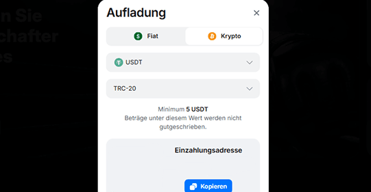 Tätigen Sie eine Einzahlung.