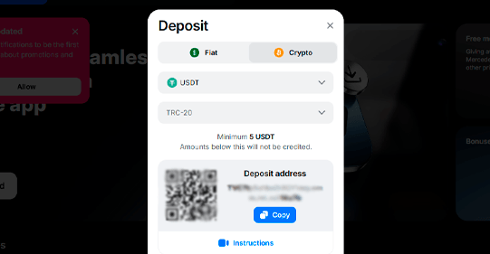 Make a deposit at 1win