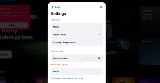 Verify your 1win account
