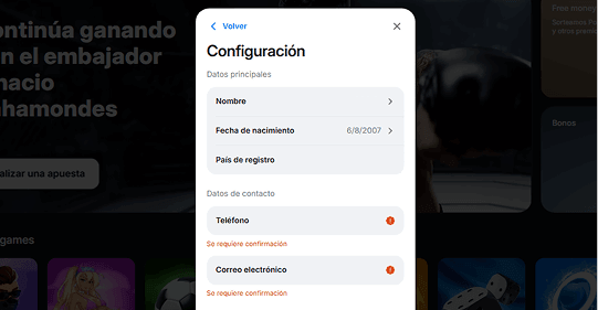 Verifica tu cuenta.