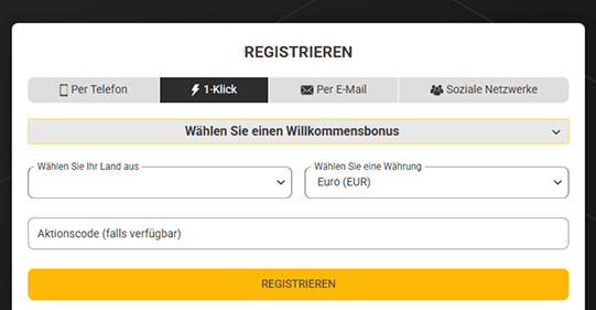 Melbet Registrierung