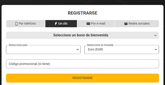 Entra en Melbet y regístrate.