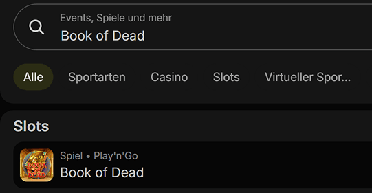 Book of Dead bei Parimatch finden