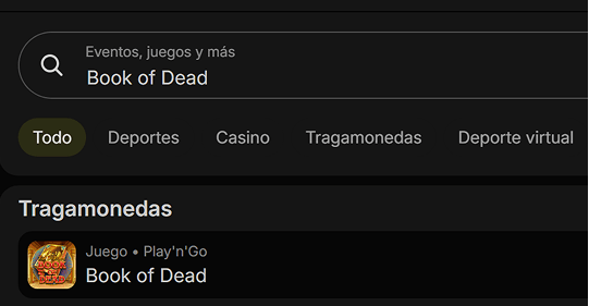 Encuentra Book of Dead en Parimatch
